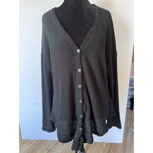 Allison Joy XS Waffle Knit Button Front Cardigan Lightweight Sweater Women's